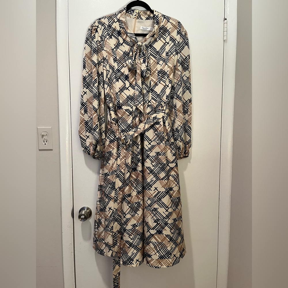 Chic Long Sleeve Patterned Dress
